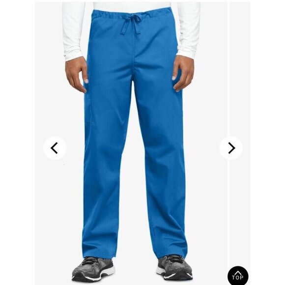Two Cherokee Workwear Unisex Drawstring Scrub Pants Tall Small 4100T Ciew Blue - Picture 8 of 9